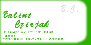 balint czirjak business card